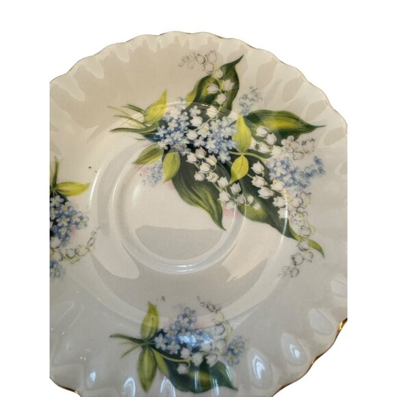 1 Vintage Royal Sutherland Lily Of The Valley Fine Bone China Saucer - Picture 5 of 6